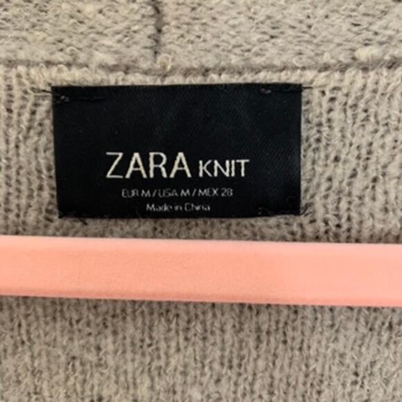 Zara Knit Two Tone Open Waterfall Cardigan SZ M - Picture 5 of 9